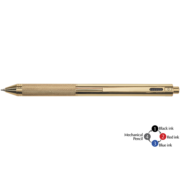 עט X-pen בירו כדורי 4באחד זהב מבריק XP-672b X-Pen BUREAU